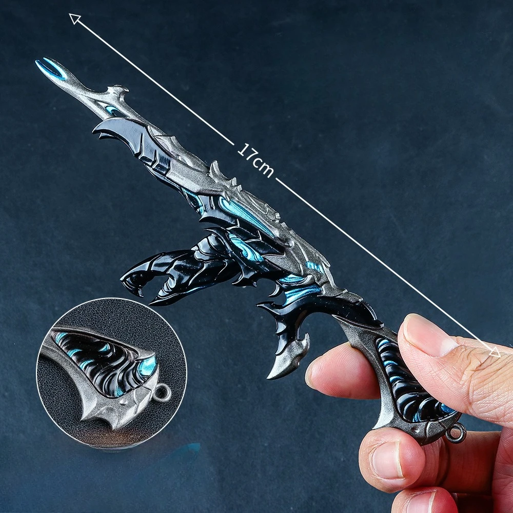 In Stock 17cm VALORANT Vandal Fury Flame‌ Game Peripherals Keychain Metal Model Sword Props Desktop Decoration Birthday Gift Toy