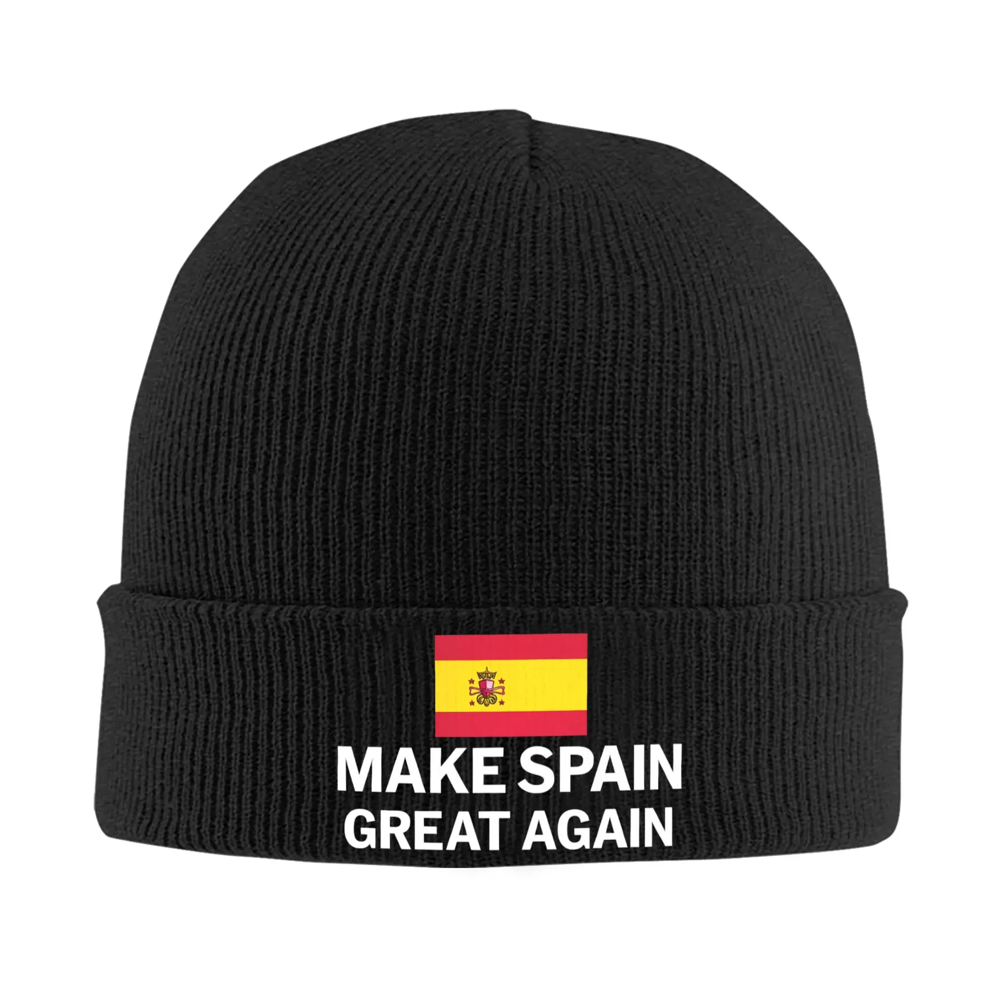 Minimal Make Spain Great Again Beanie Hats  Knit Hat Adult Unisex Hip Hop Elastic Caps Winter Kpop Custom Bonnet Hats