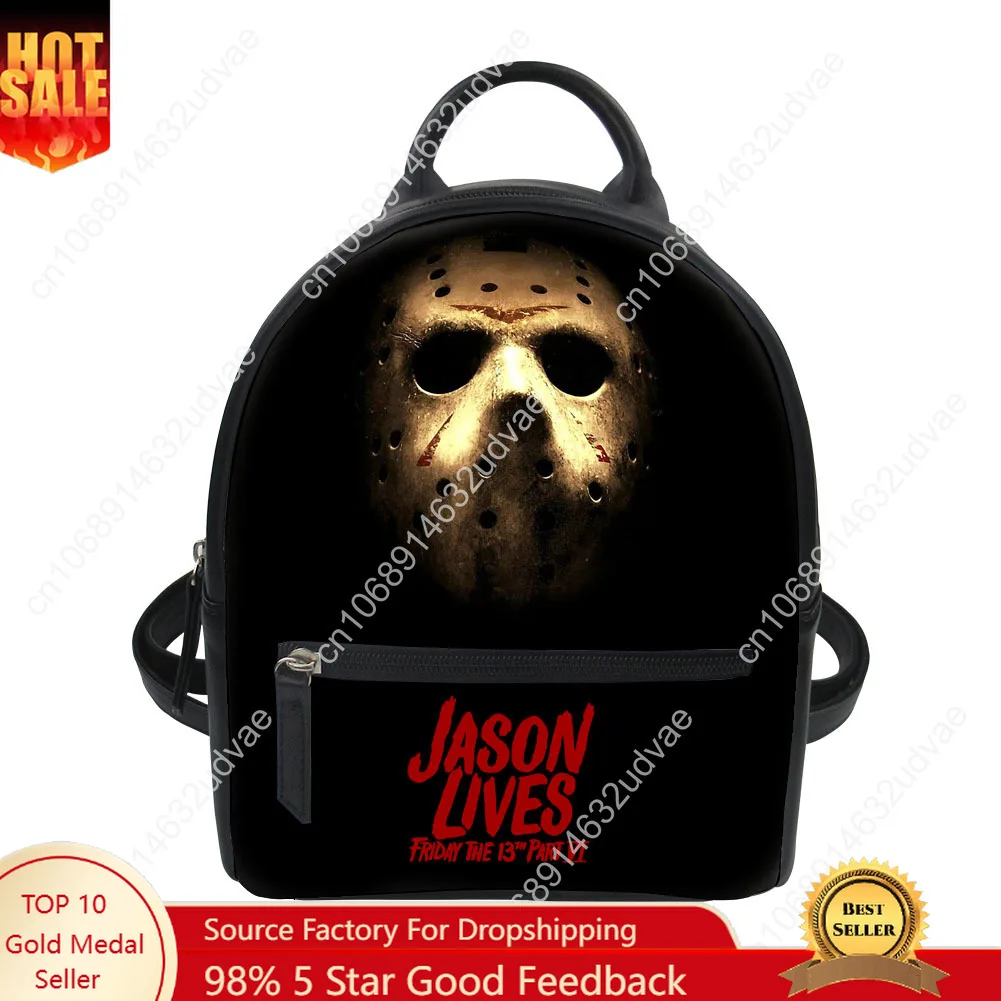 

J-Jasons F-Fridays T-The 13th Backpack Purse Women Schoolbags Personalized Double Shoulder Bag Daypack Leather Travel Bag Gift