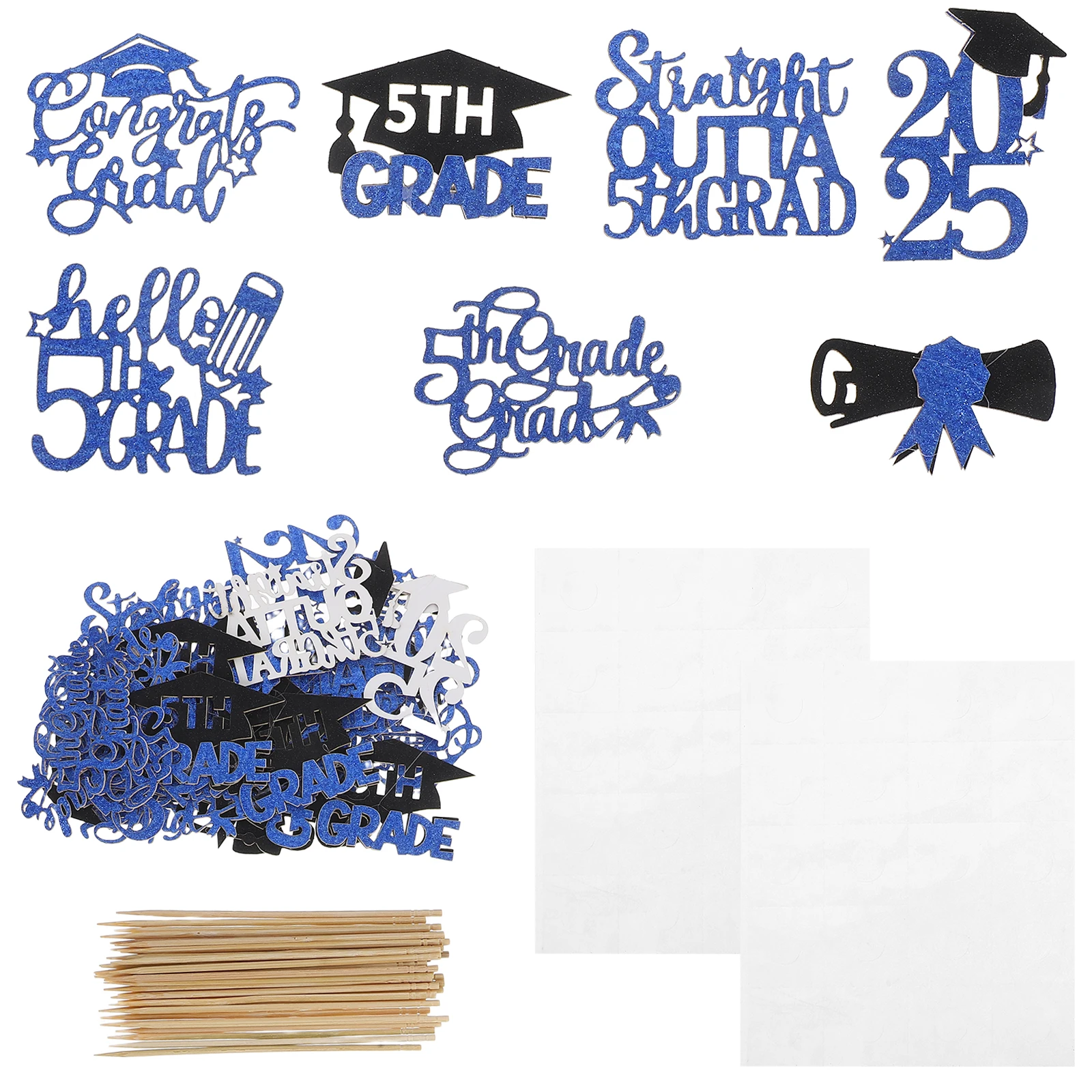 

40Pcs 2025 Graduation Cake Toppers Unique Cake Decorations Congrats Grad Dessert Picks Party Supplies