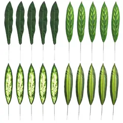 20Pcs Palm Artificial Plants Leaves Decorations Faux Large Tropical Palm Leaves For Home Kitchen Party Flowers Wedding Decor