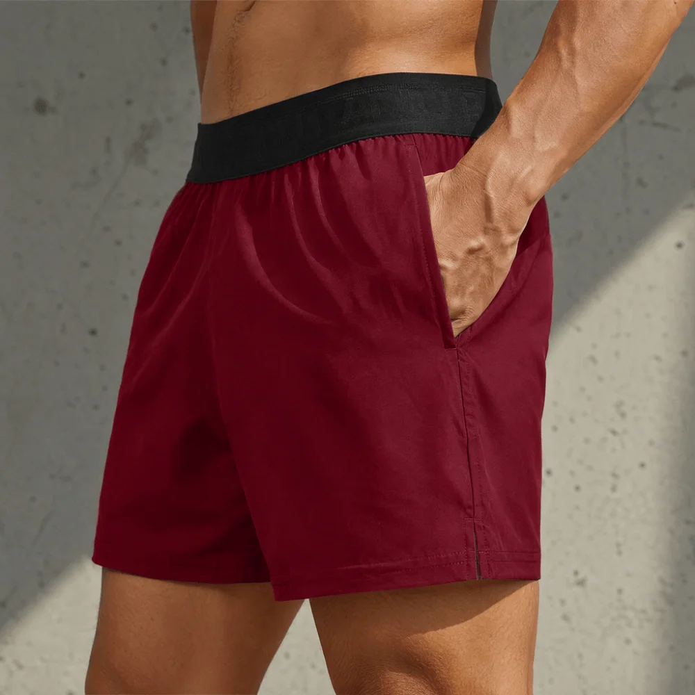 Athletic Elastic Waist Sport Shorts Pockets Quick-Dry Running Shorts Loose Fit Basketball Shorts Basketball