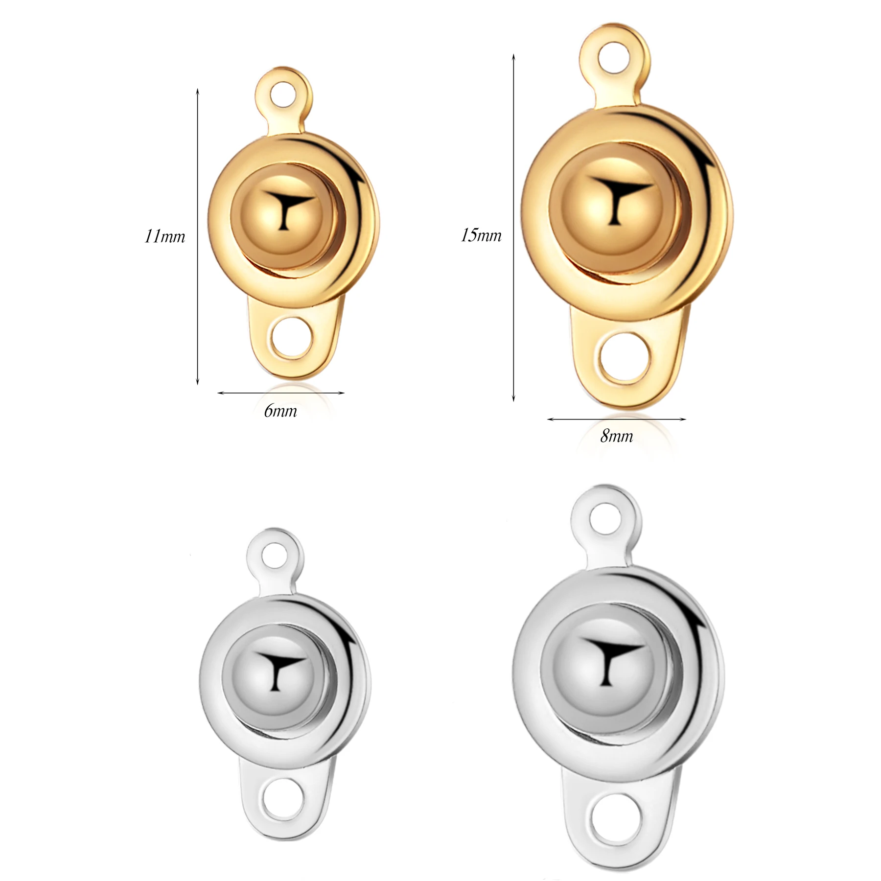 

20Pcs Removable Snap Button Jewelry Connector Clasp Stainless Steel Accessories for DIY Bracelets Necklace Making Supplies