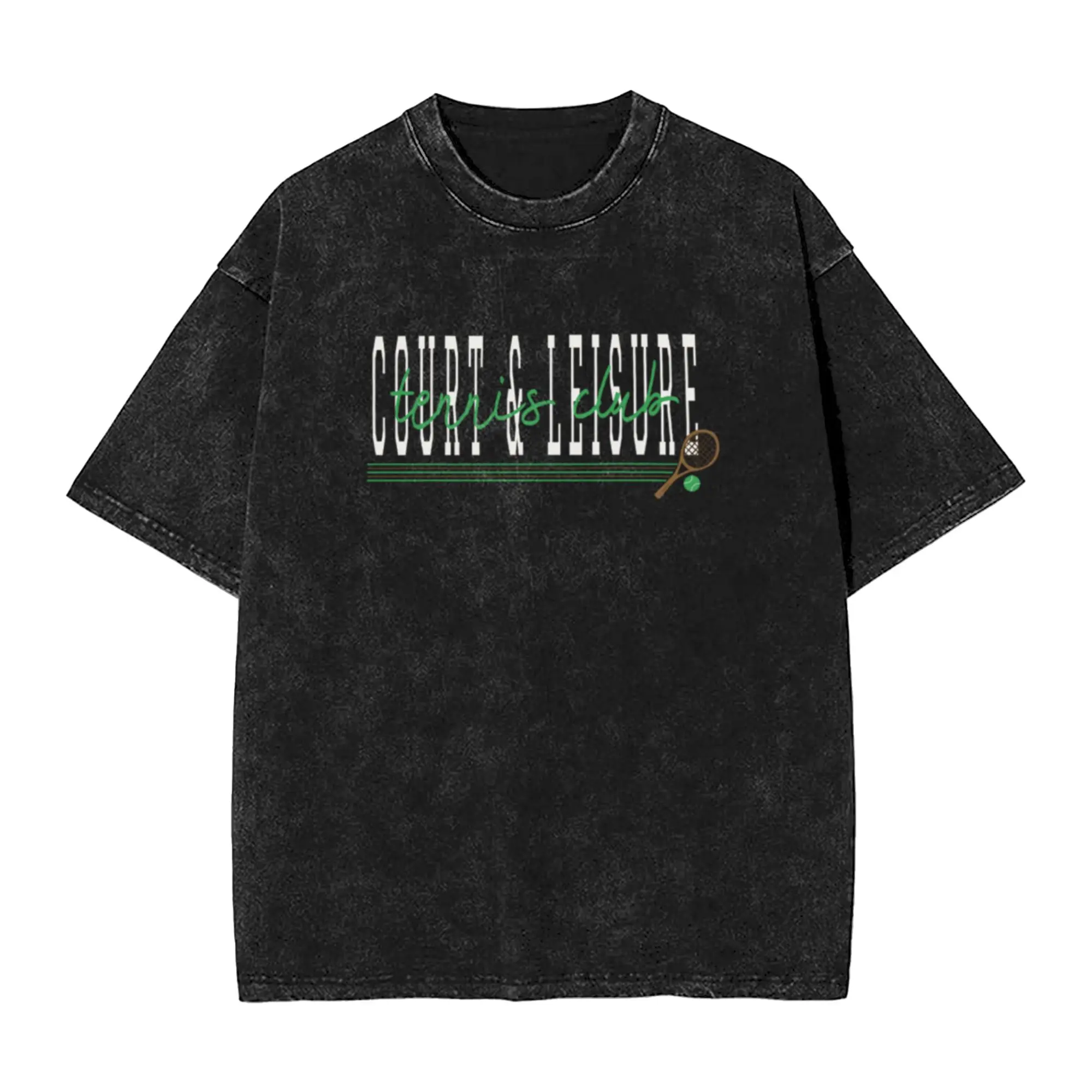 Court   Leisure Tennis Club Unique Comfort A Washed T Shirt Men's Women's Oversized Cotton Tees Tops