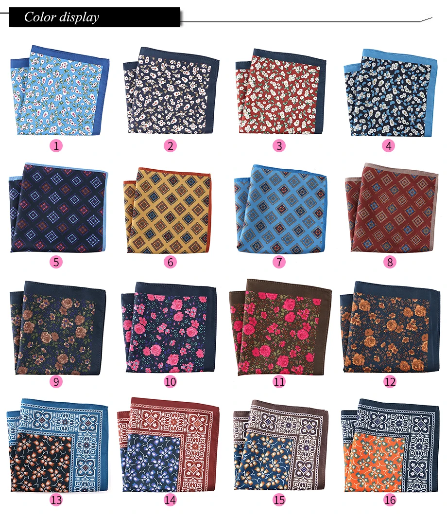 Tailor Smith New Designs Pocket Square Printed Pattern Pocket Square Fashion Men Handkerchief Floral Handkerchief Pocket Men