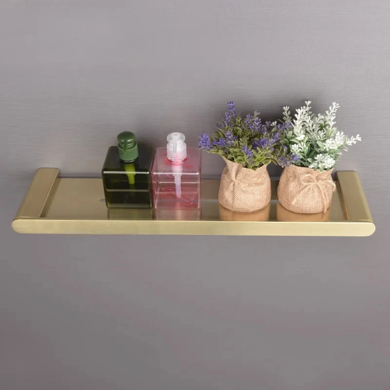 

Рисунок Золотая полка для ванной комнаты из нержавеющей стали 304, настенная подвеска