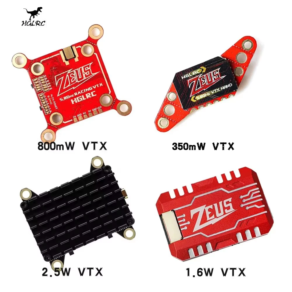 

HGLRC Zeus VTX 350mW / 800mW / 1.6W / 2.5W FPV 5.8G 2.4G 40CH Built-in Microphone Transmitter For RC FPV Racing Freestyle Drone
