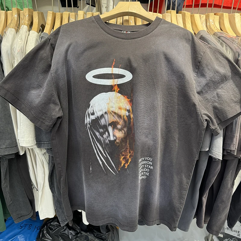 Saint Xxx Stb 25SS DEVIL DADDY Washed Distressed Oversized T-Shirt – Real Wear, Real Style