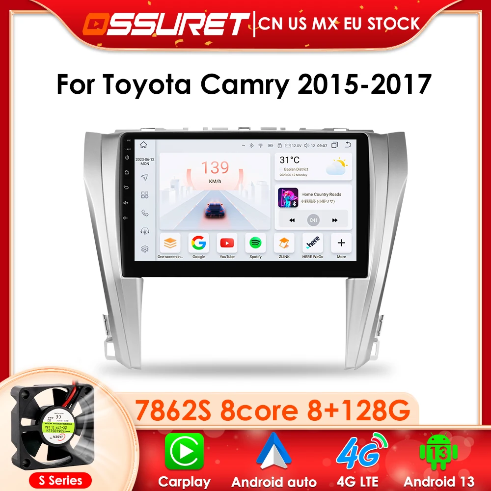 

2Din CarPlay Monitor radio For Toyota Camry 2015-2017 European Version Car Multimedia GPS Navigation Player DSP SWC 4G WIFI