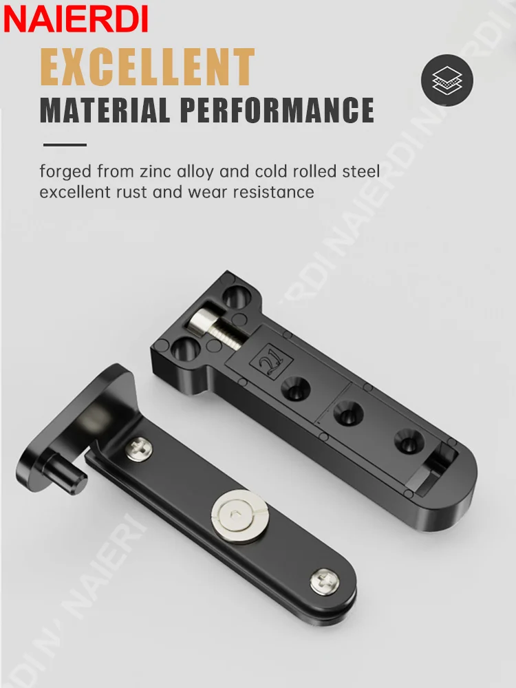 NAIERDI 2 Pieces Hidden Hinges for Doors 3D Adjustable Swivel Invisible World Hinge Zinc Alloy Door Hinge Furniture Hardware