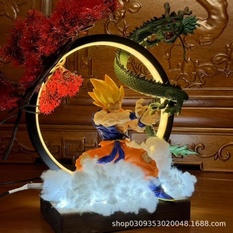 

Dragon Ball Wukong Divine Dragon Luminous Model Handmade Ornament Collectible Action Figure for Children's Birthday Gift