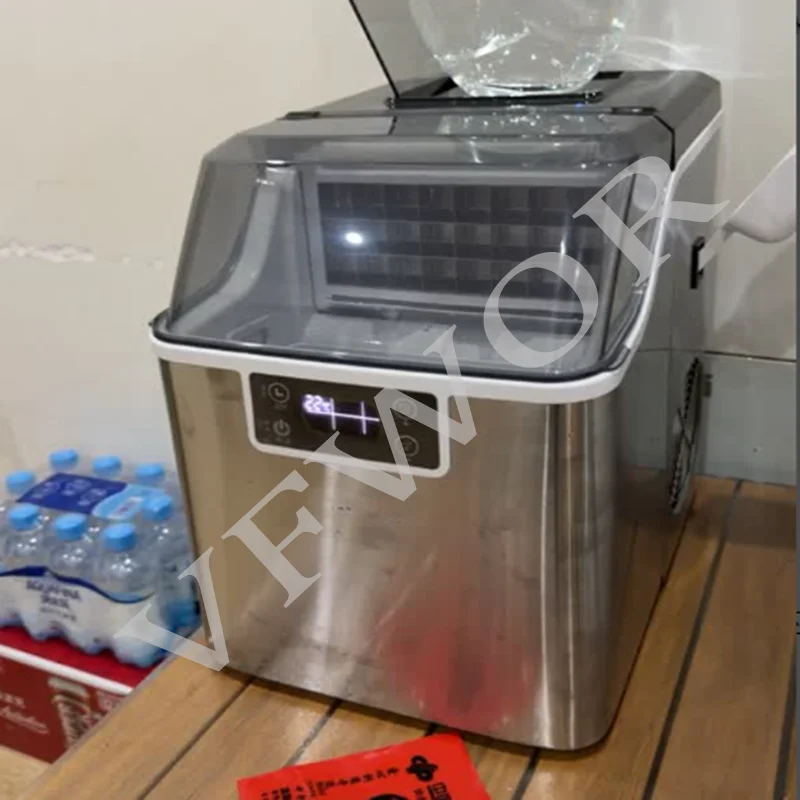 Countertop Ice Maker Machine Mini Portable Ice Cube Block Making Automatic Ice Machine for Commercial Home Food Beverage