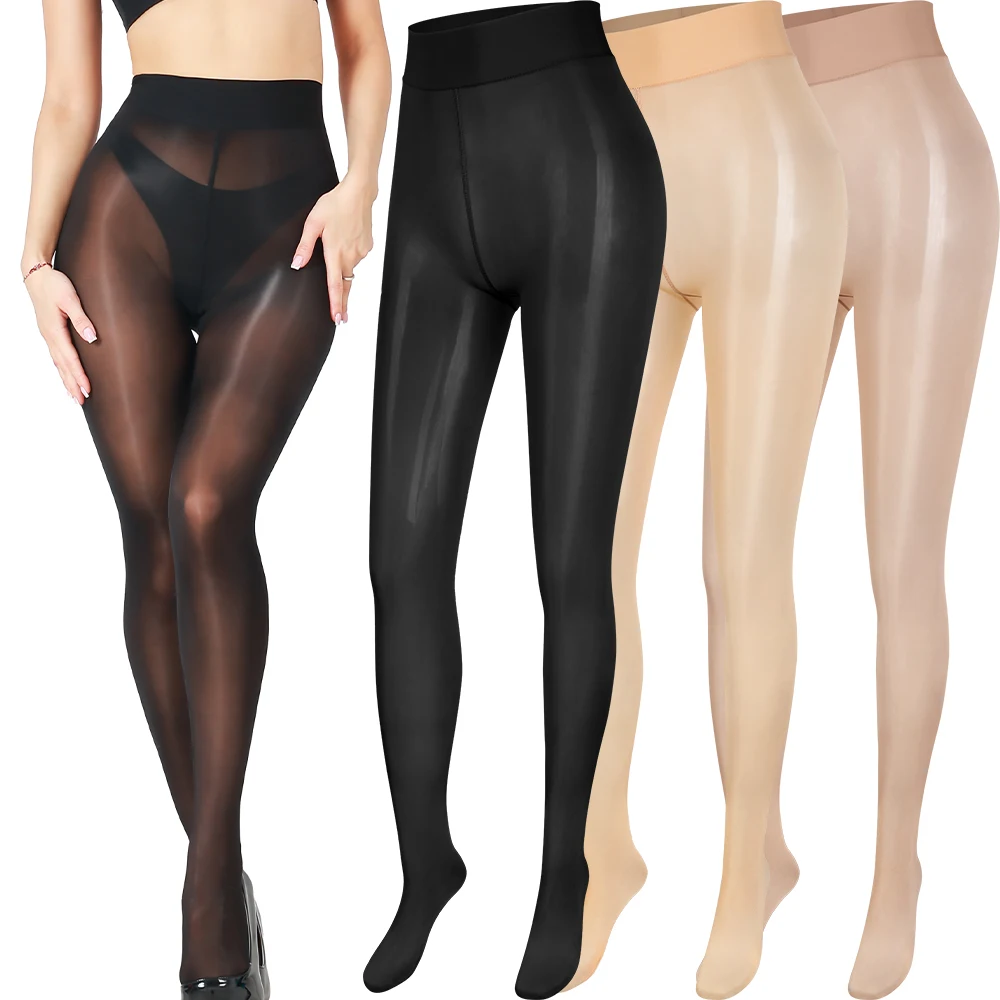 Women Sexy Shaping Socks Oil Socks Shiny Silk Stockings Pantyhose Tights Bar Dance