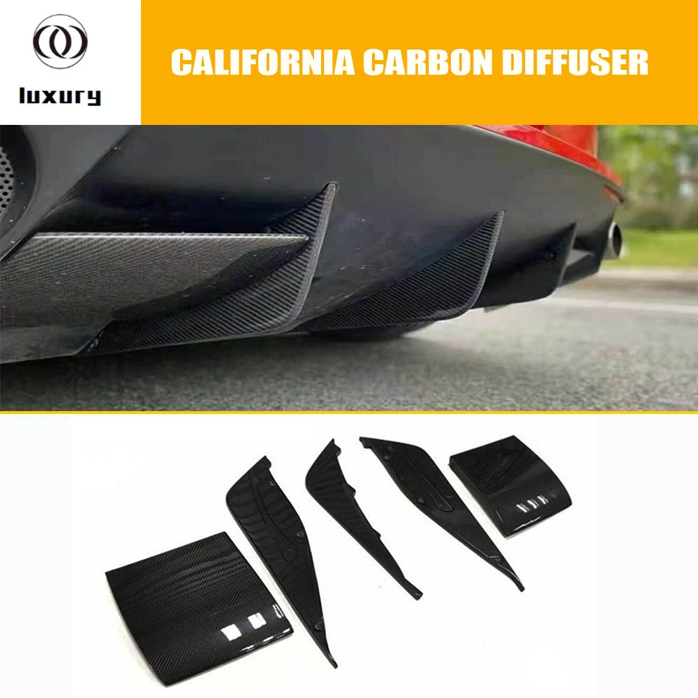 

Real Carbon Fiber Rear Bumper Lip Diffuser Splitter For Ferrari New California 2015-UP Tail Spoiler Protector Body Kit