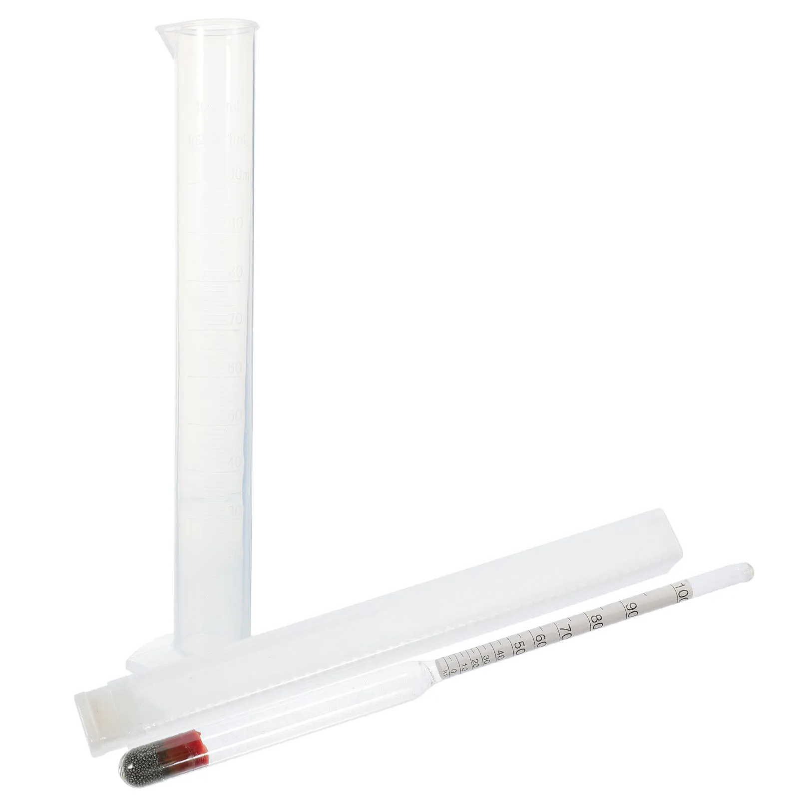 

Triple Scale Hydrometer Alcohol Concentration Meter Wine Making Supplies Beer Tester Jar Distilling Tools Brewing Kit Measure