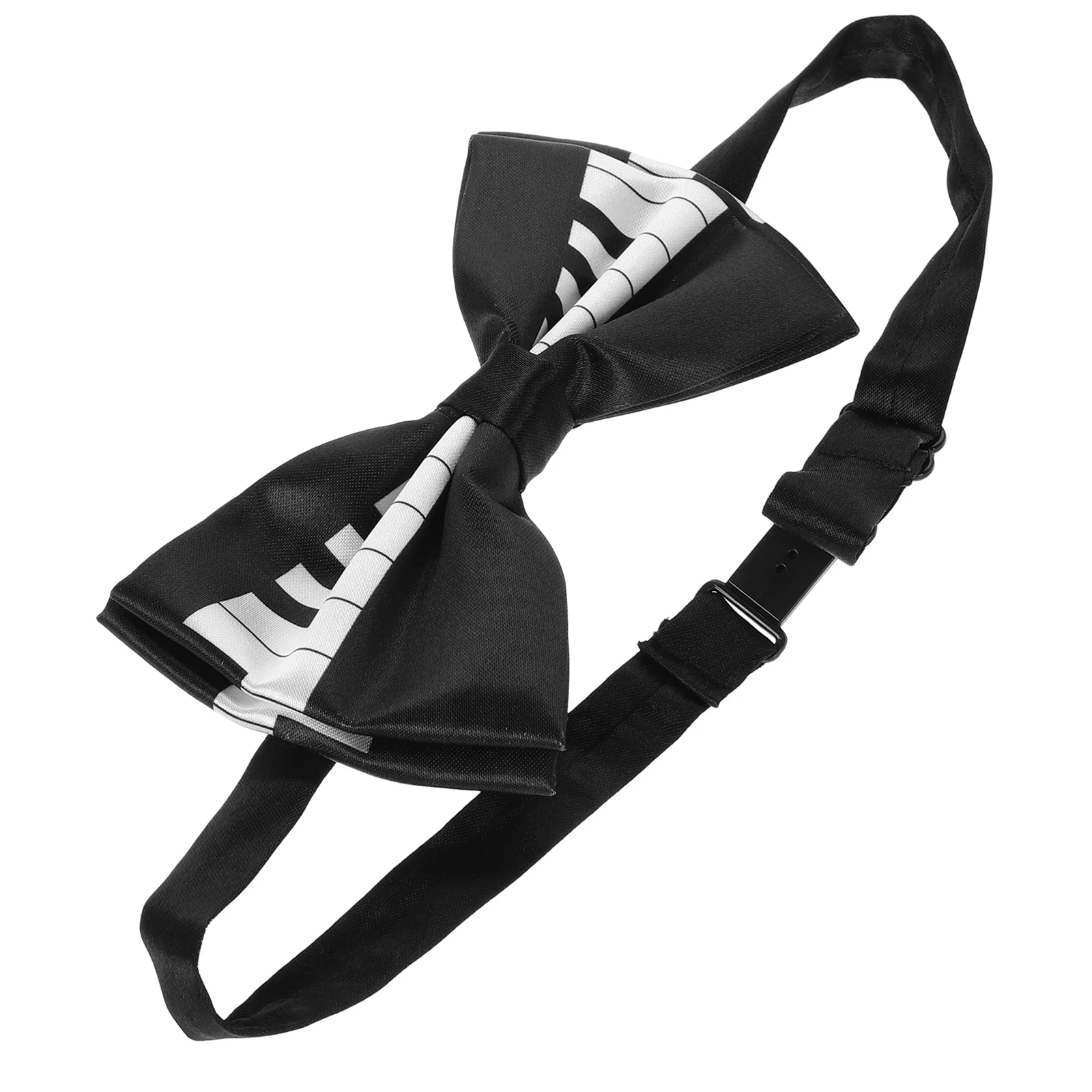 Piano Tie Music Note Striped Bow Pre-tied Performer Christmas Business Halloween Key Ties Men