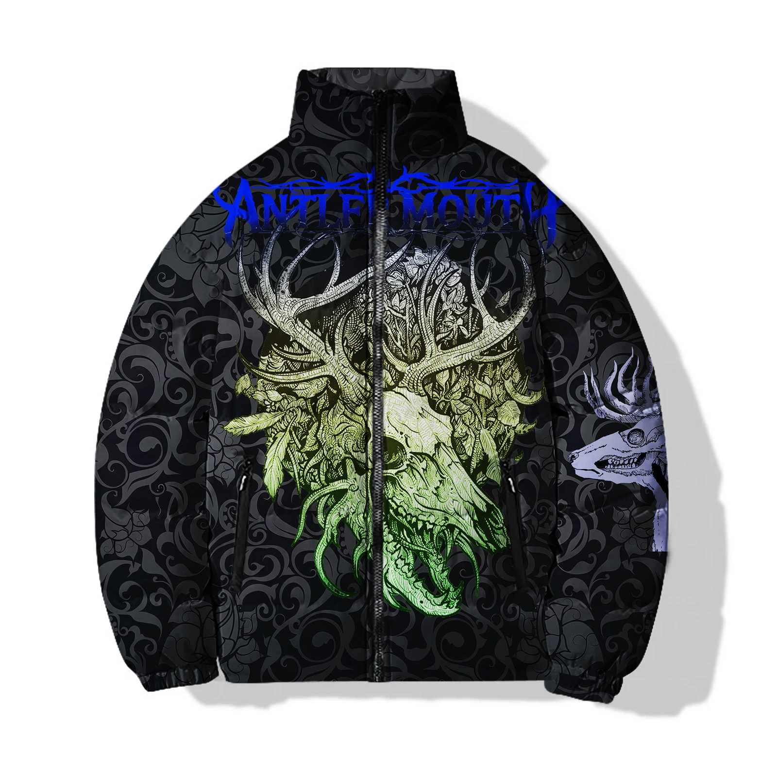 Schedel Herenjassen Duurzame herenwinterjassen Modern Nieuw in jassen en jacks Mode Cool Warm Skeleton Bone 3D-printen Goedkoop