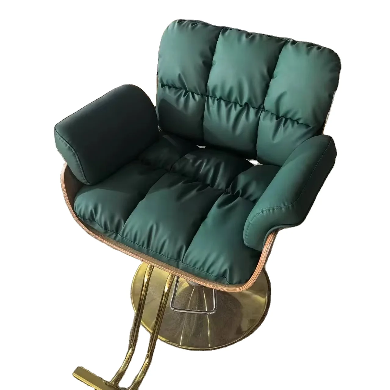 

Luxury Gold Plated Base Salon Furniture Wholesale Hydraulic Barber Styling Chair With Heavy Duty and Comfortable Seat