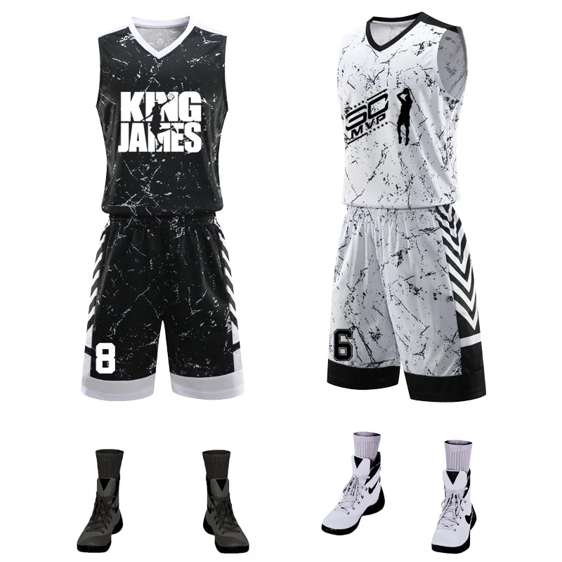 Size XS-7XL Customizable New Children's Basketball Uniform Set Men's Breathable Basketball Vest Printed Sports Jersey Training