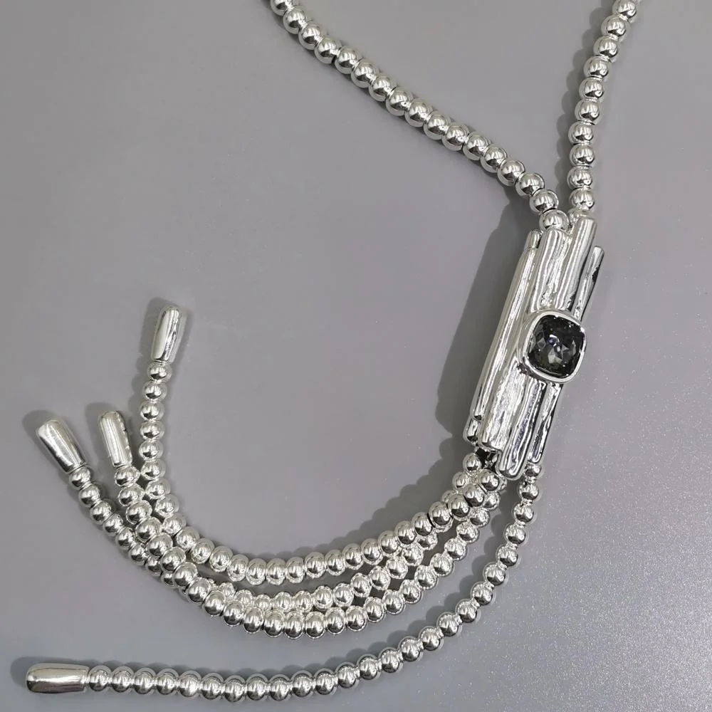 Lady Devil Ray Stingray Necklace, Double Layer Heart and Pearl Pendant Black Cord Choker, Adjustable Chain Ocean Theme Jewelry