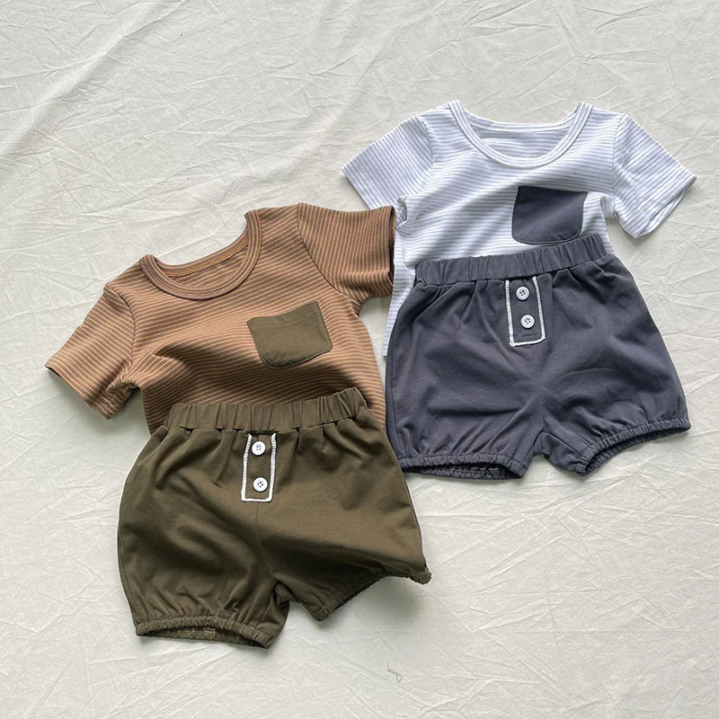 

Новый летний комплект одежды для младенцев 0-3 лет (для мальчиков и девочек): хлопковая футболка с коротким рукавом + шорты. Комплект одежды для новорожденных мальчиков.