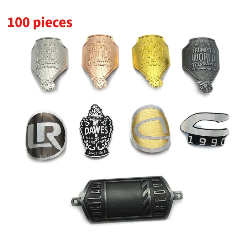 

10 0.Zhang.Custom.Custom embossed private stamping metal label plates bike logo stickers