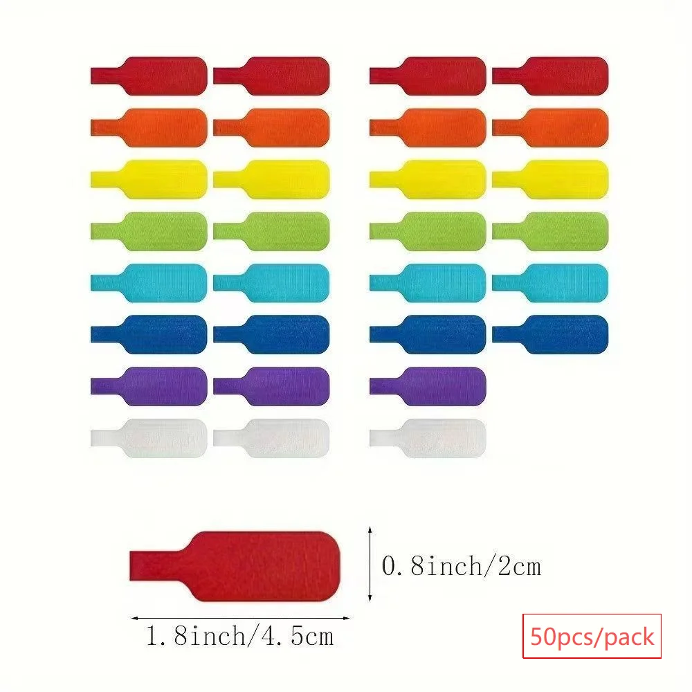 JNSUR Magic Tape Cable Labels Special for Cable/Wire/Data Cable/Charging Cable Organization Color Optional Waterproof & Writable