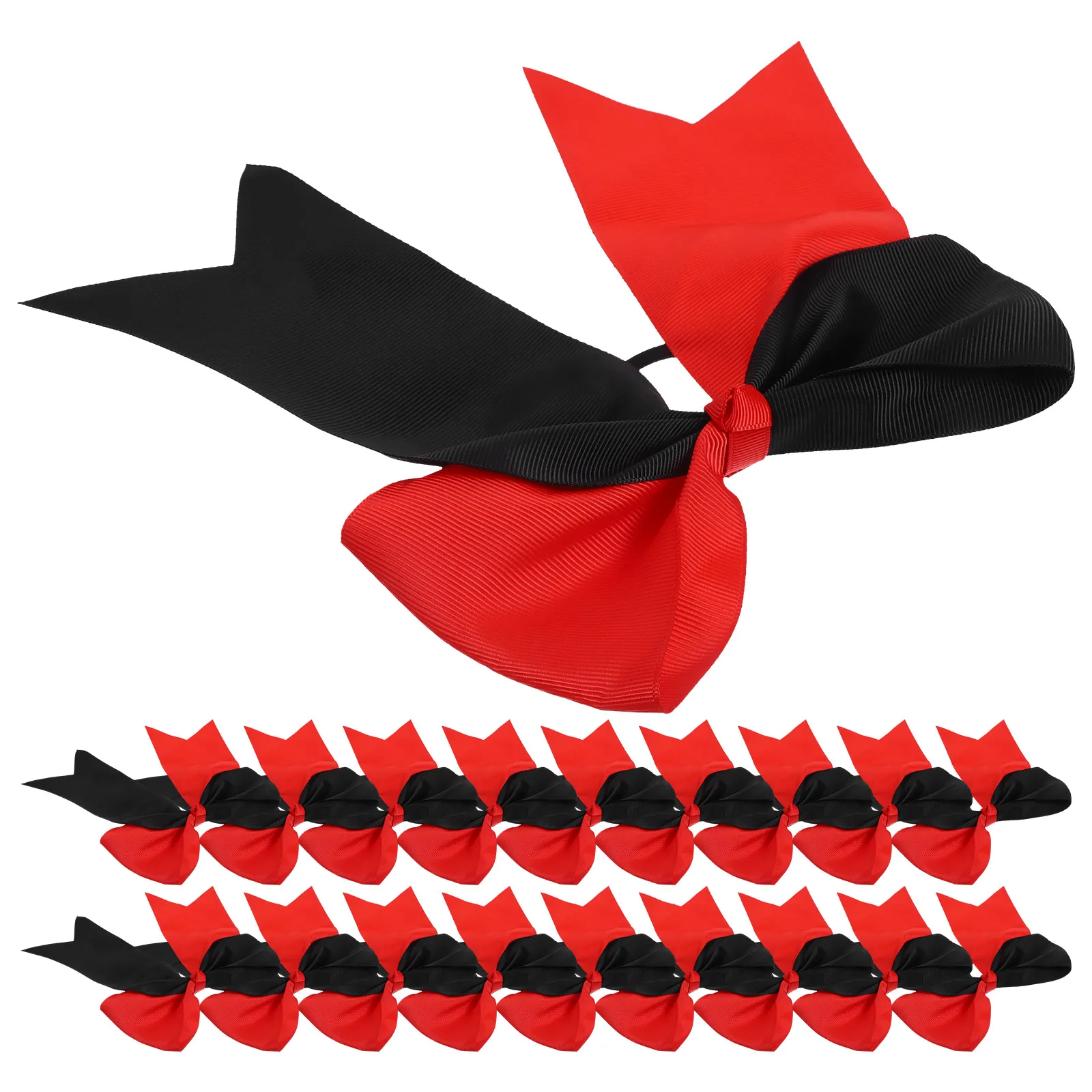 

10pcs Large Bow Ties for Women Girls Thick Polyester Ponytail Holders Party Sports Scrunchies Elastic Bands Hair for Thick