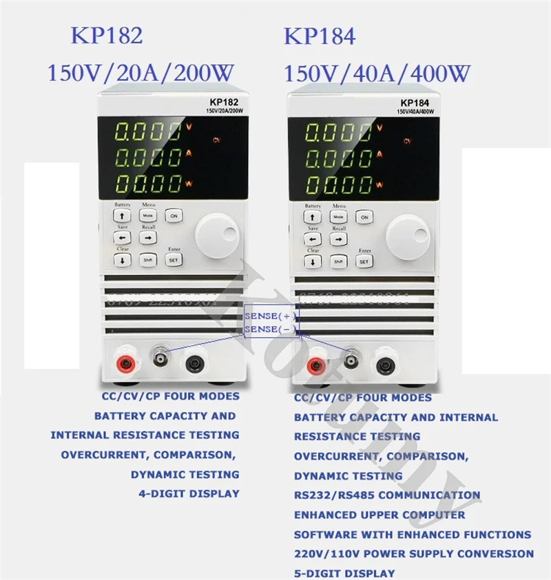 DC electronic load battery capacity tester KP182/KP184 high-precision battery discharge capacity tester AC110V/220V