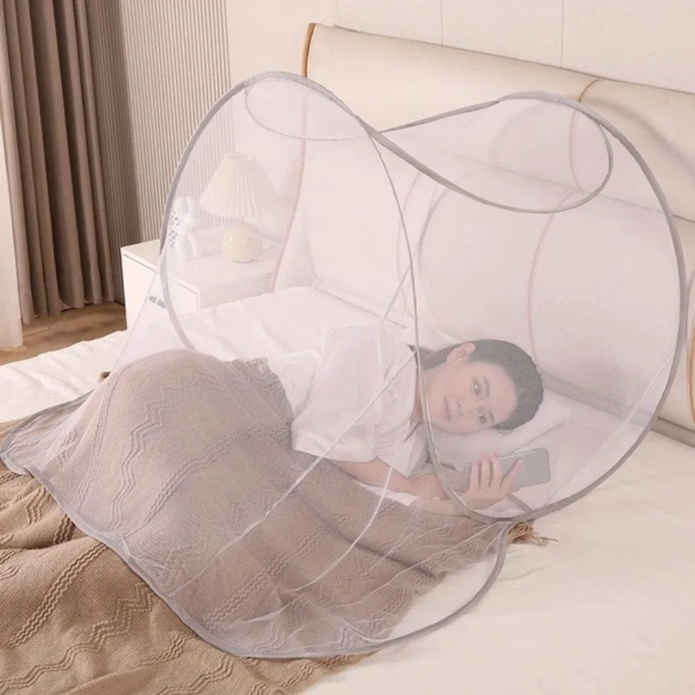 Foldable Face Head Mosquito Net Adjustable No Installation Mesh Sleeping Net High-Density Mesh Breathable Mosquito Bar Frame