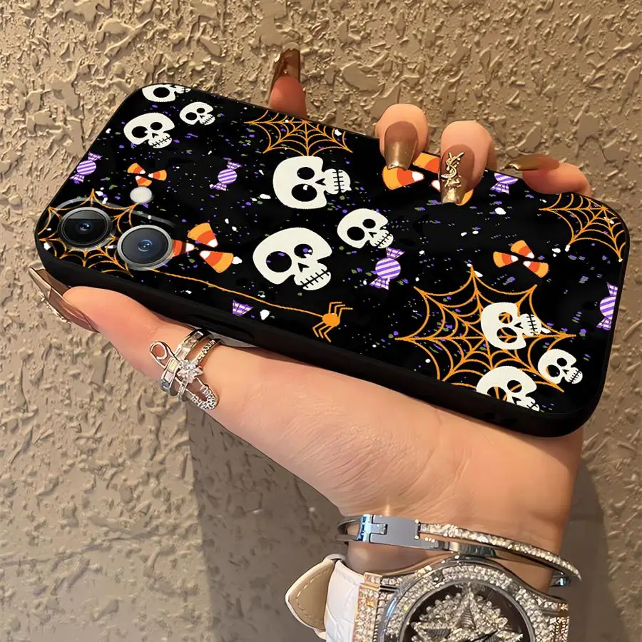 حافظة لهاتف آيفون 12 14 SE 7 8 17Air 15 Plus 17 16 Pro Max 11 13 Mini X XS XR غطاء هاتف خلفي ناعم أشباح الهالوين الرائعة #5