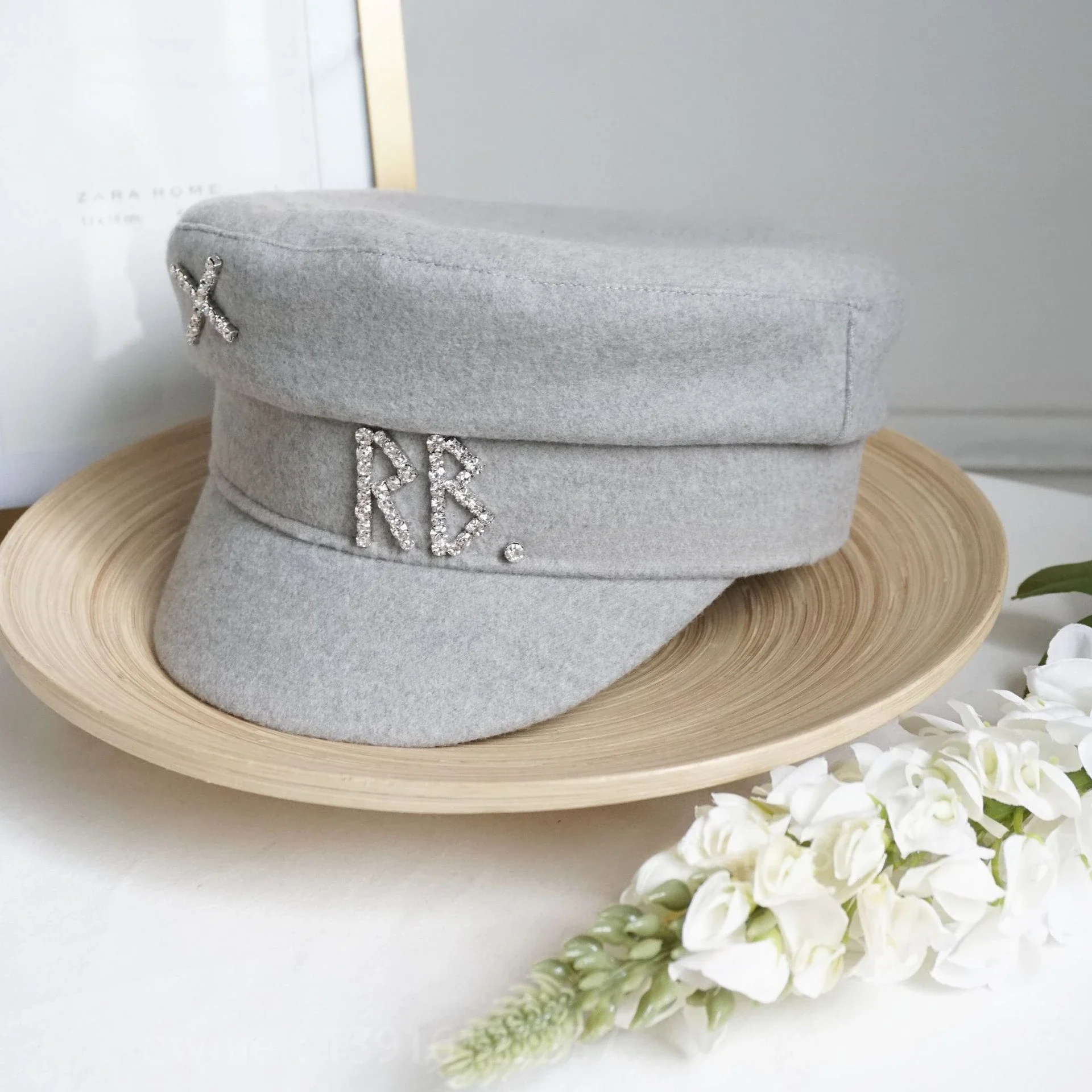 Fashion Trend Letter Embroidery Millinery Spring Autumn Woman Newsboy Cap Girl Military Snapback Flat Caps Sombreros De Mujer