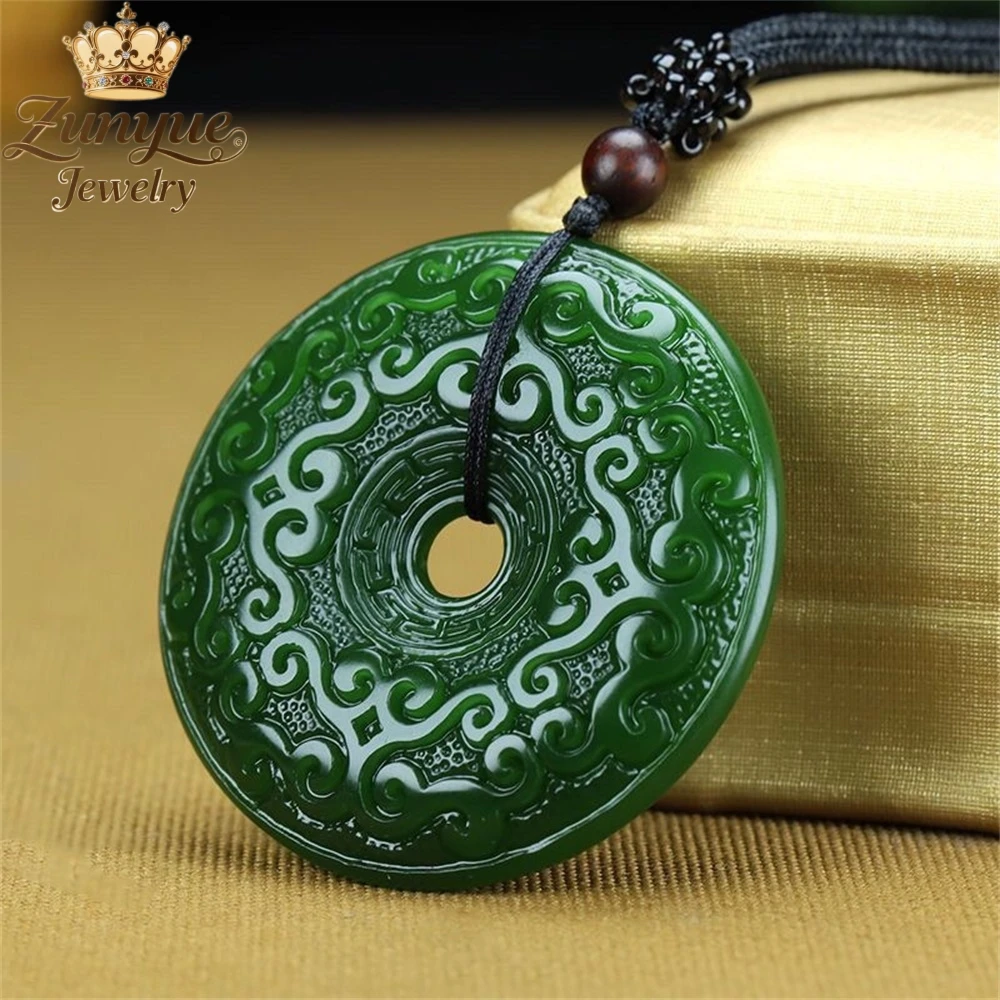 

High - End Natural Hetian Jade Peace Pendant Luxury Quality Jewelry Fashion Jewelry Best Selling Exquisite Popular Elegant Charm