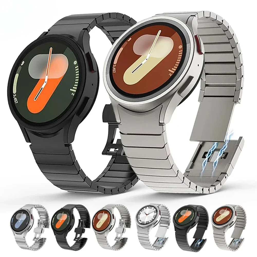 

Браслет без зазоров для Samsung Galaxy Watch 7 6 5 pro 4 FE, ремешок 40 мм, 44 мм, классический, 47 мм, 43, 46 мм, магнитный ремешок из нержавеющей стали