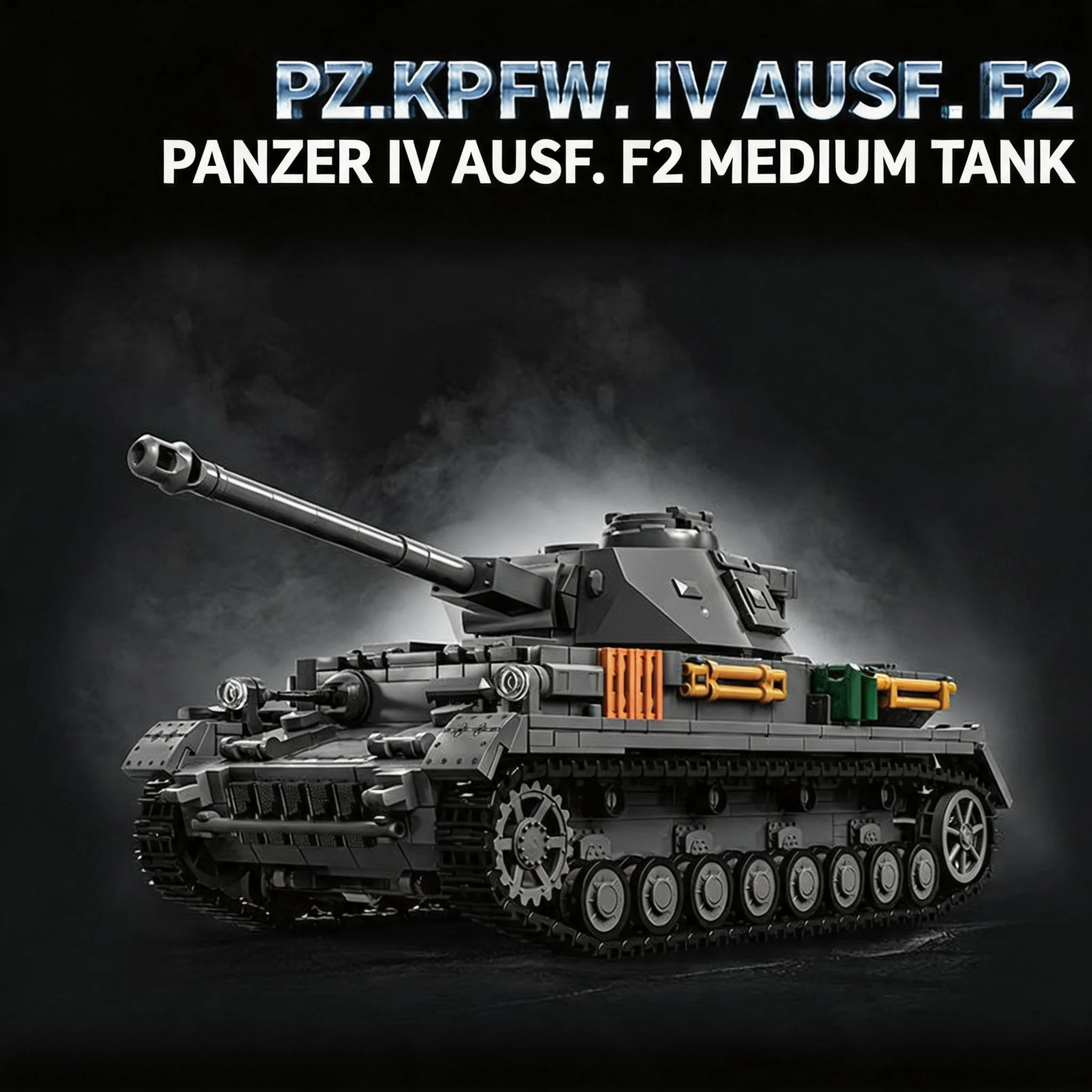 

1419 деталей, модель немецкого танка Panzer IV Ausf. времён Второй мировой войны. Конструктор танка F2, масштаб 1:28, военная модель-игрушка