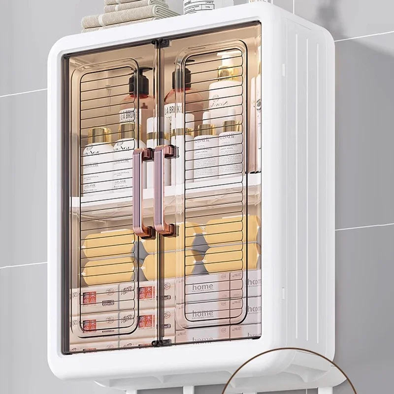 

Modern Bathroom Storage Cabinet Over Toilet Waterproof Wall Mounted Vanity Organizer With Doors For Small Spaces Furniture