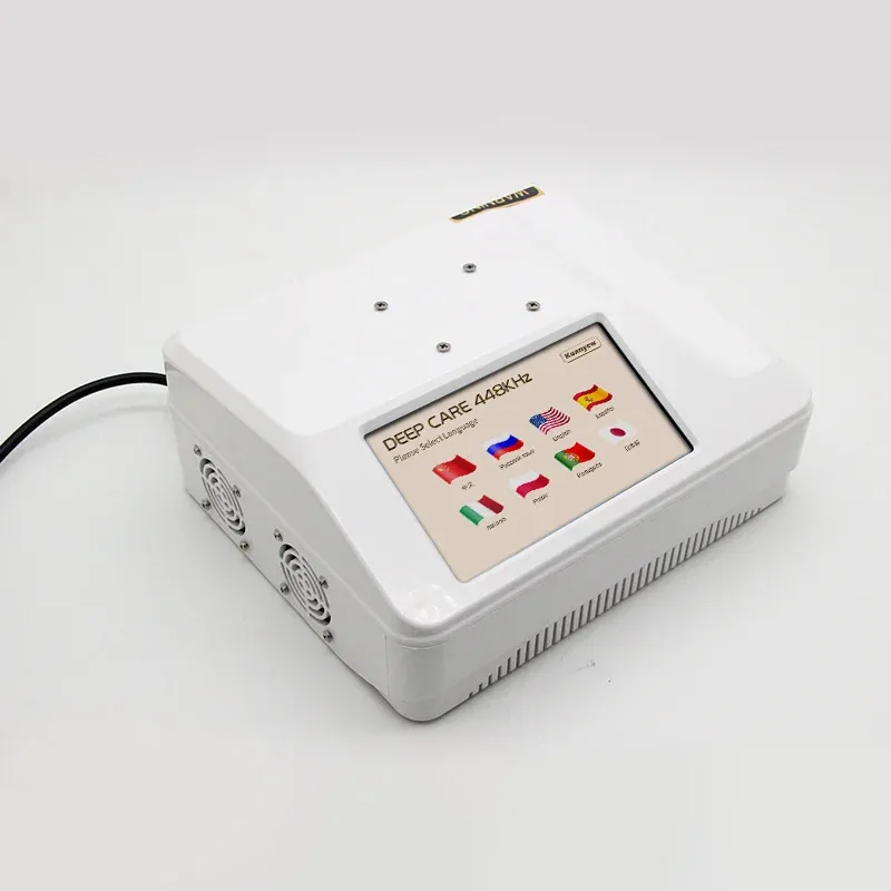 448KHZ Indiba RF Tecar Therapy System RET CET Diathermy Body Care Warmth Deep Health Skin Tightening Pain Relief Spa Treatment