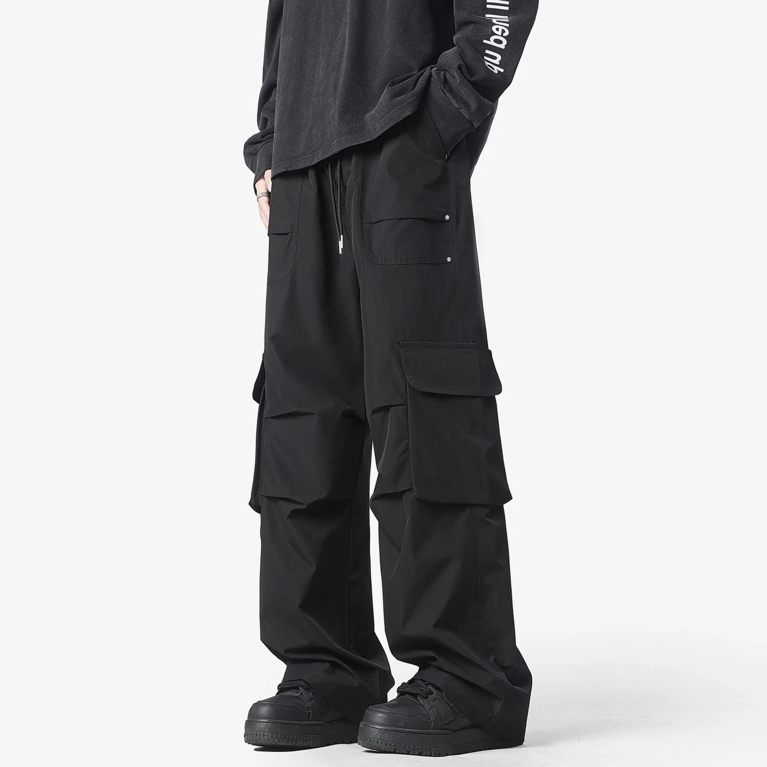 

Men's Casual Pants 2025 Black Pencil Pants Elastic Waist Harem Joggers Ankle-length Male Trousers Sweatpants