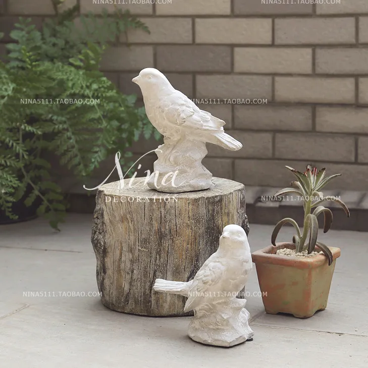 Retro European cute bird tabletop ornament courtyard garden decoration ornament