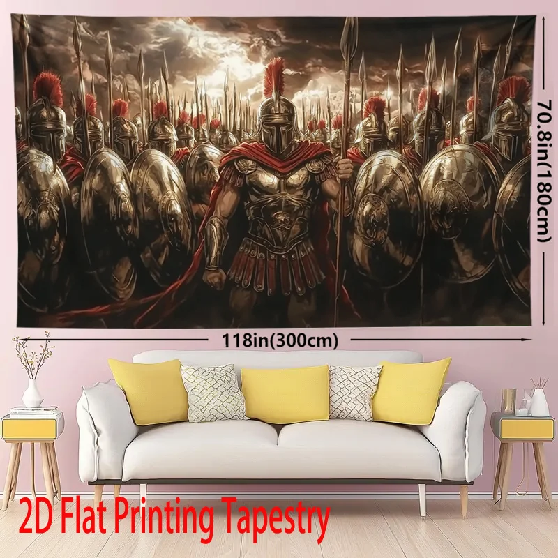 Epic Medieval Knights Tapestry Wall Hanging Decor Fantasy Battle Scene Print for Man Cave Living Room Gothic Warrior Renaissance