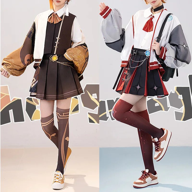 

COSLEE Genshin Impact Zhongli Tartaglia Cosplay Costume Fashion Daily Wear Game Suit JK Uniform Dress Coat Halloween Carnival