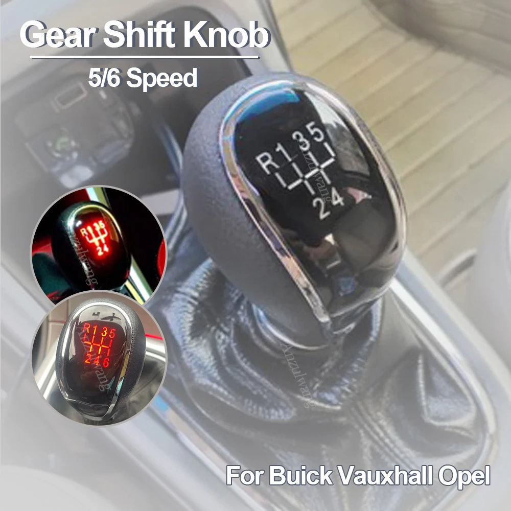 

For Vauxhall Buick Opel Astra Insignia 2009-2013 LED Car Gear Stick Knob Manual 5 6 Speed Head Handle Lever Replacement