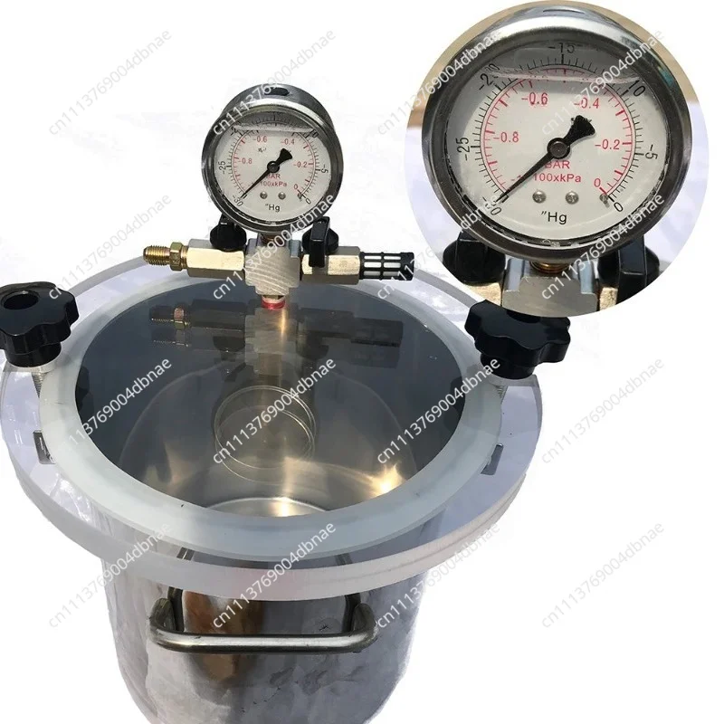 5L Stainless Steel Vacuum Storage Tank Experiment Deoxygenation Defoaming Barrel Vacuum Drying Oven Vacuum Chamber 20x20CM