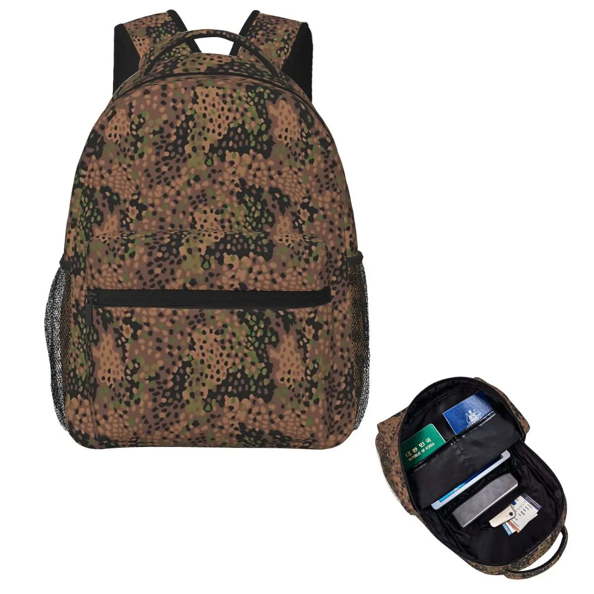 

Pea Dot Camo Military Backpack Hot Sale Daypack Large Capacity Kids BookBag School Bag Shoulder Bags for Men Women