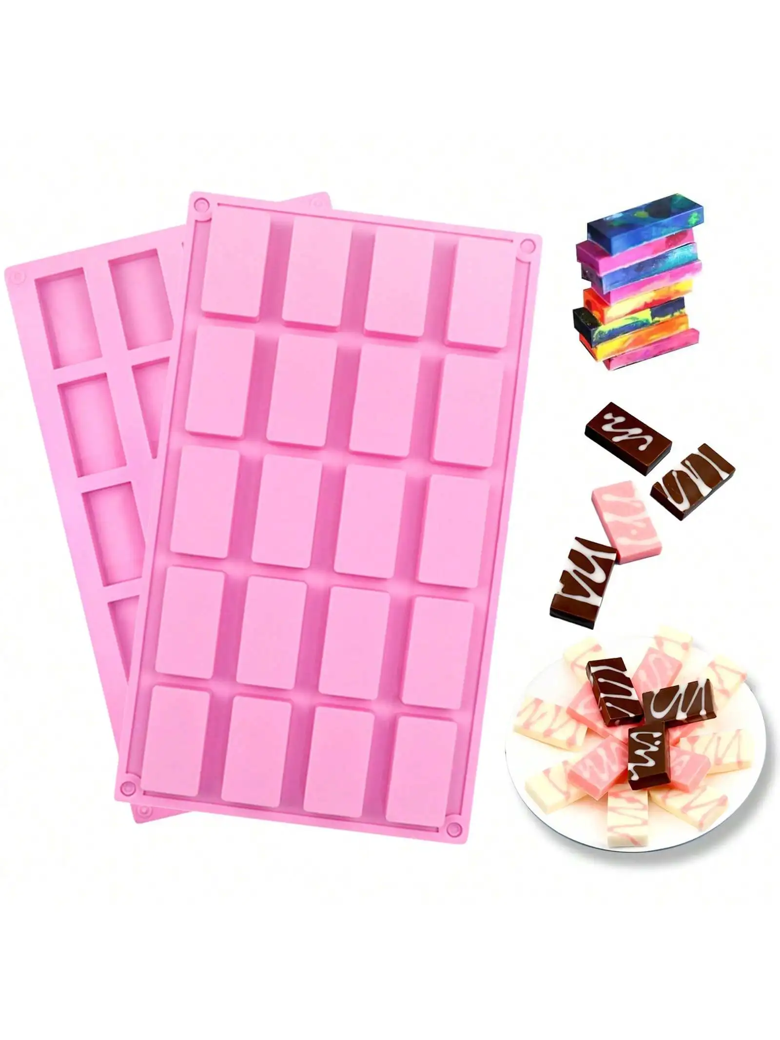 Moldes para aperitivos de arroz para arroz, friandises Krispies, moldes para hornear barras de Chocolate, barras de silicona rectangulares duraderas para energía, regalo hecho a mano ﻿