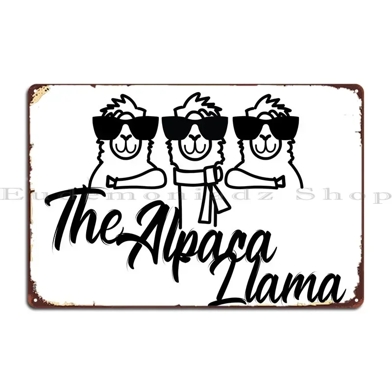 The Alpaca Llama Trio Art Metal Sign Pub Mural Cinema Living Room Designs Living Room Tin Sign Poster