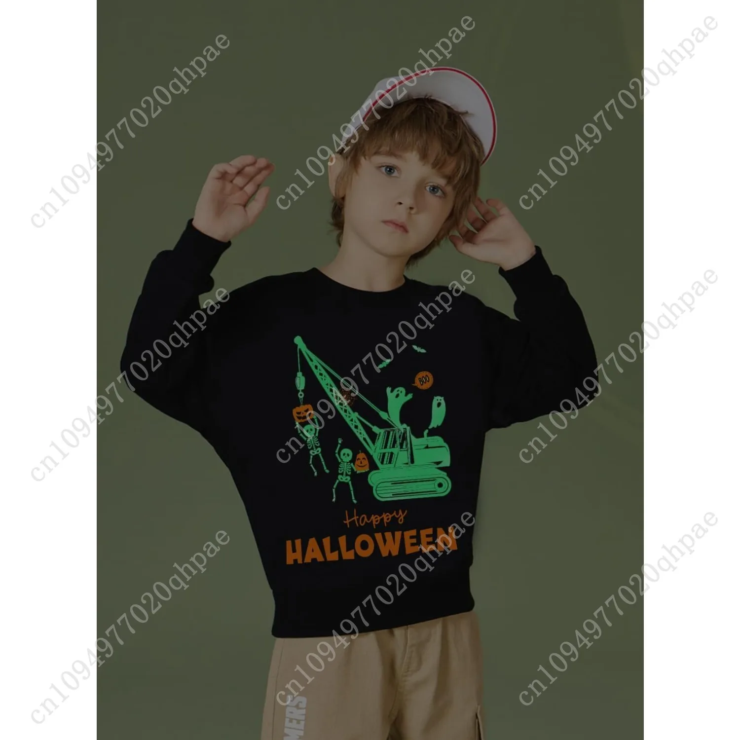 Kids Halloween Sweatshirts Pumpkin Skeleton Pullover Boys Monster Truck Trick or Treat Toddler Tops Halloween Outfits 2T