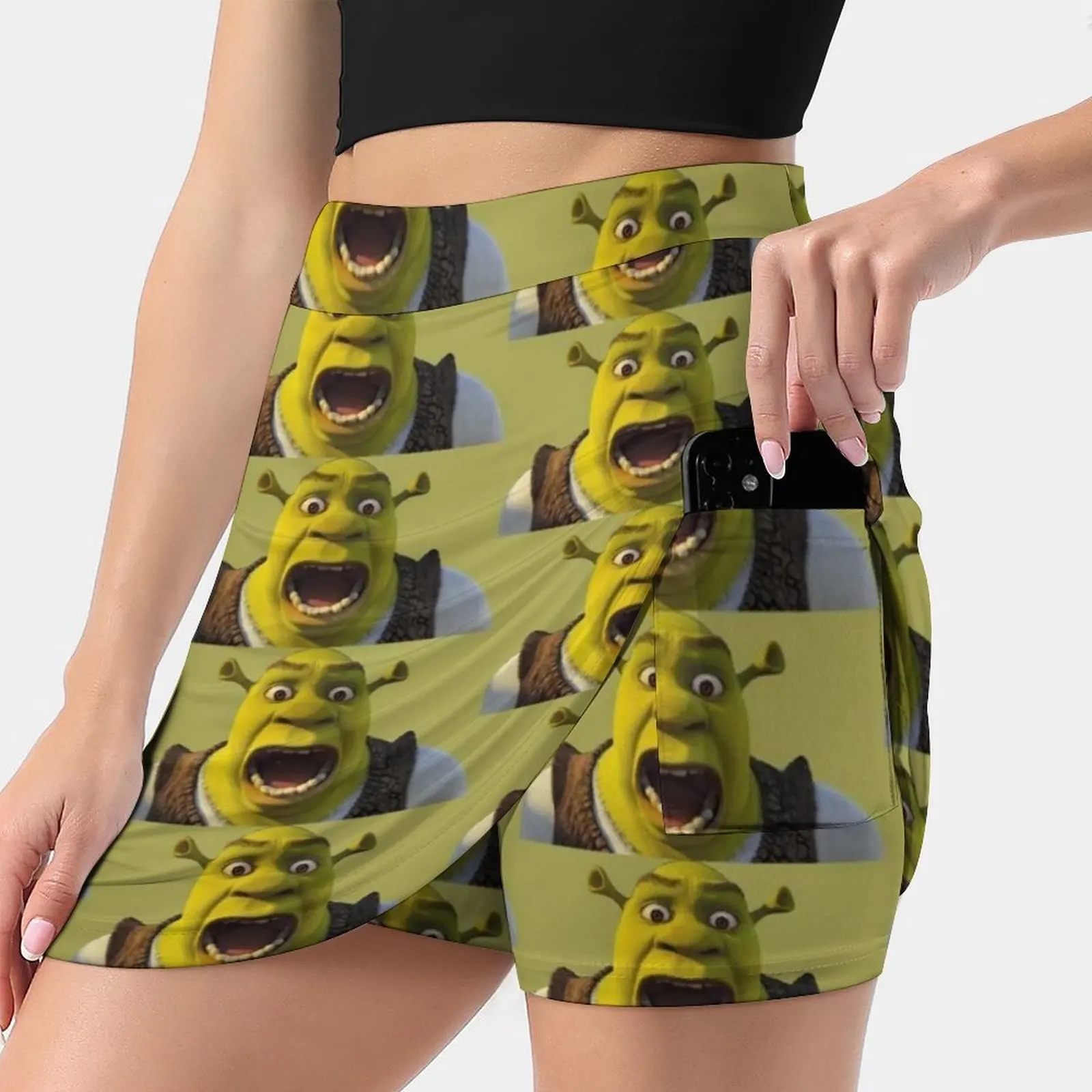 Surprised Shrek Korean Fashion Skirt Summer Skirts For Women Light Proof Trouser Skirt Shrek Cartoon Funny Shrek The Movie