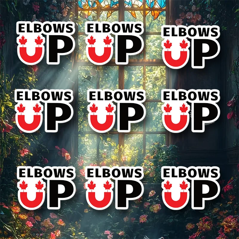 Elbows Up Aufkleber. Lustige und langlebige Vinyl-Aufkleber für Autofenster, Türen, Autotankabdeckungen, 9 Stück