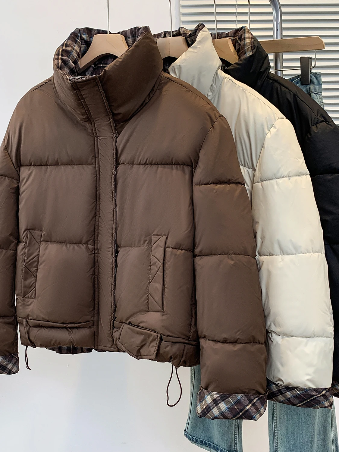 عارضة Faionable الرجعية المرقعة المرأة القطن Jaet مبطن القطن لحاف معطف ort Sle سستة إغلاق طويل Sve #2